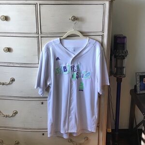 Adidas White Jersey with Graphic Accents